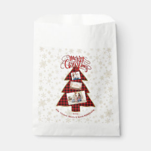 Bolsa De Papel Árbol de Navidad Búfalo Rojo Foto de oro Feliz Nav