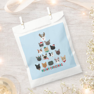 Bolsa De Papel Árbol de Navidad de gato