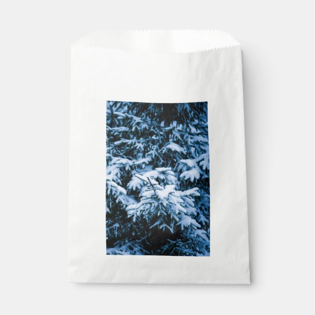 Bolsa De Papel Árbol de Navidad de Invierno con Nieve (Anverso)