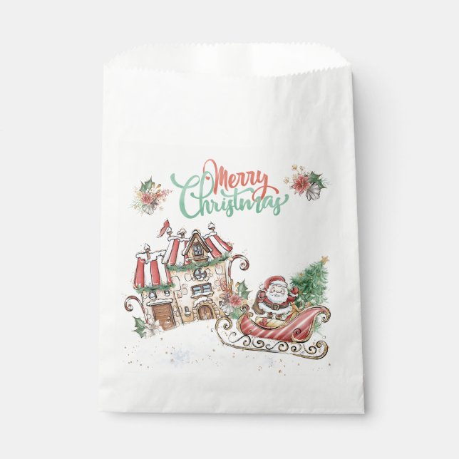 Bolsa De Papel Árbol de navidad de Santa María (Anverso)