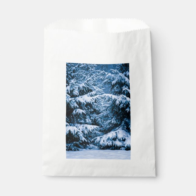 Bolsa De Papel Árbol de Navidad del Bosque de Invierno (Anverso)