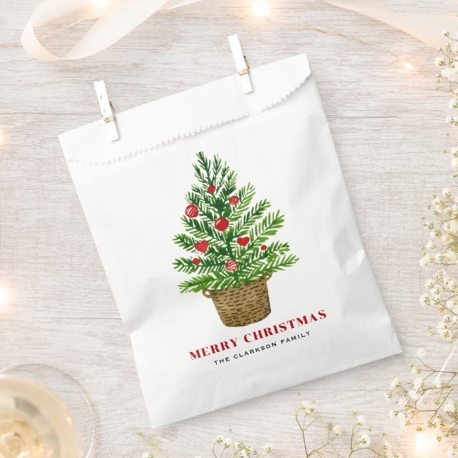 Bolsa De Papel Árbol de Navidad en un Fiesta de Navidades de mimb (Cortado)