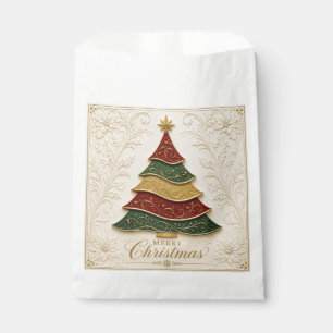 Bolsa De Papel Árbol de Navidad ornamentado en oro y esmalte