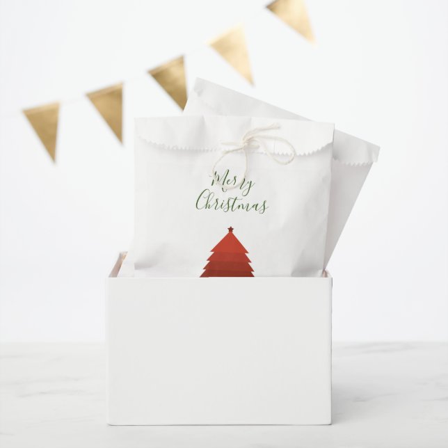 Bolsa De Papel Árbol de Navidad Rojo (Fiesta)