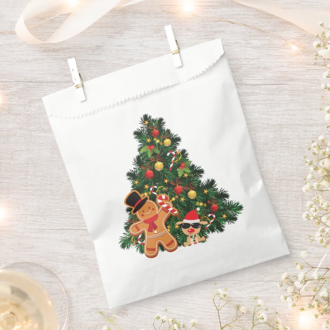 Bolsa De Papel Árbol de Navidad y adornos  (Cortado)