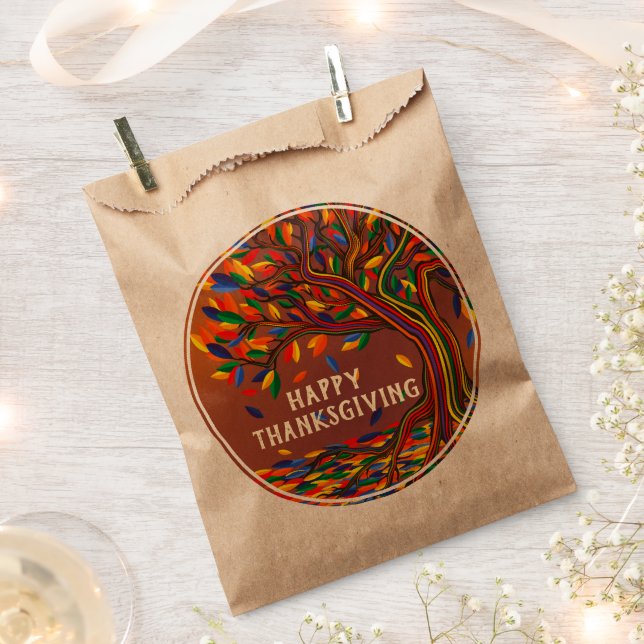Bolsa De Papel Árbol de otoño personalizado Fiesta feliz de Acció (Cortado)