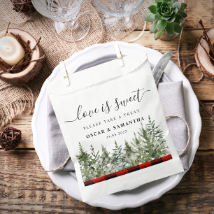 Bolsa De Papel Árbol de pino verde acuático y tostado de búfal