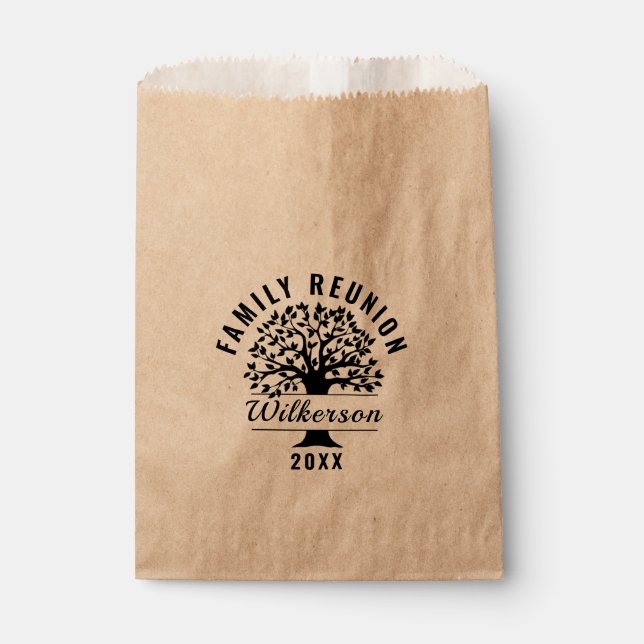 Bolsa De Papel Árbol de Silueta Negra Regalo de Recuerdo de Reuni (Anverso)