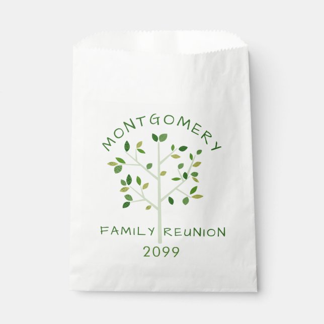 Bolsa De Papel Árbol familiar moderno personalizado (Anverso)
