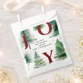 Bolsa De Papel Árboles de Navidad Vegetación Rústica Alegría Roja