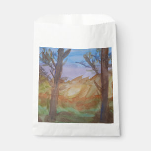 Bolsa De Papel Árboles del atardecer