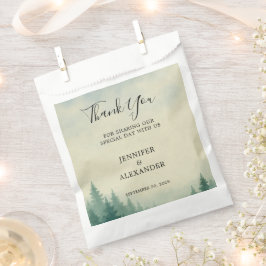 Bolsa De Papel Árboles rústicos acuarela bosque boda Agradecer