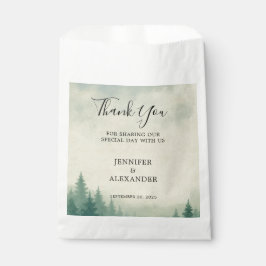 Bolsa De Papel Árboles rústicos acuarela bosque boda Agradecer