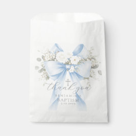 Bolsa De Papel Arco azul de eucalipto Bautizo Gracias
