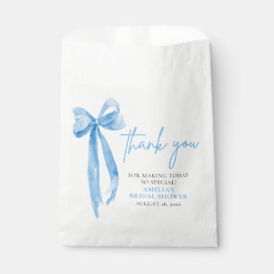 Bolsa De Papel Arco azul polvoriento Ella está atando el nudo Des