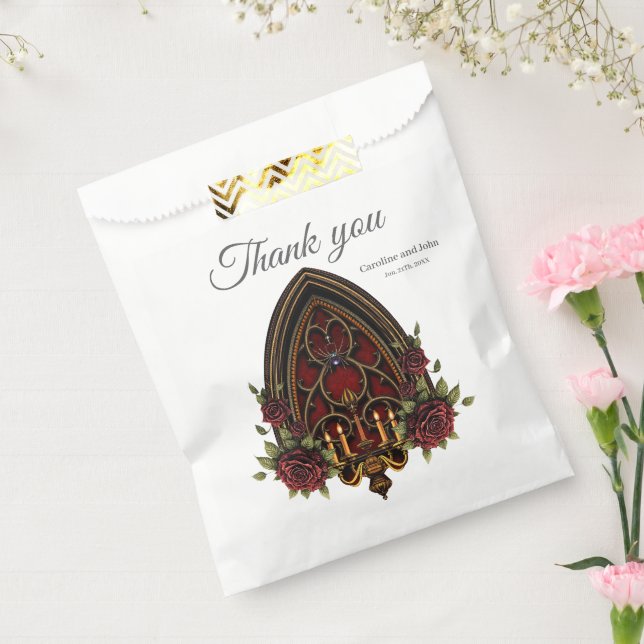 Bolsa De Papel Arco gótico con calaveras. (Sellado)