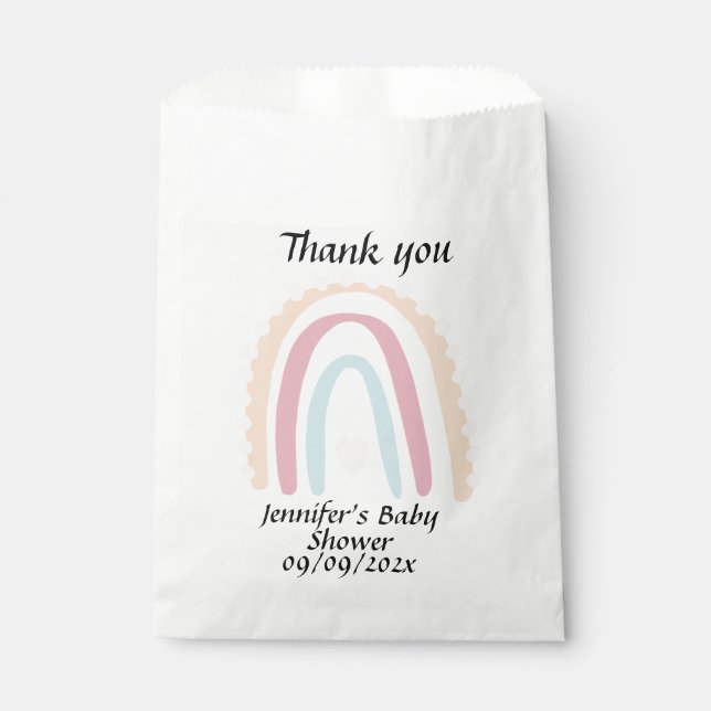 Bolsa De Papel Arcoiris Gracias Baby Shower (Anverso)