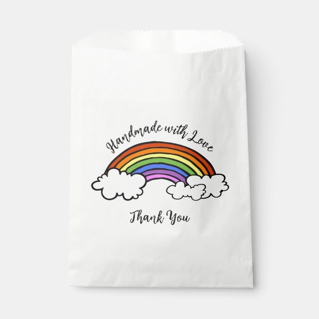 Bolsa De Papel Arcoiris hecho a mano con bolsas de amor (Anverso)