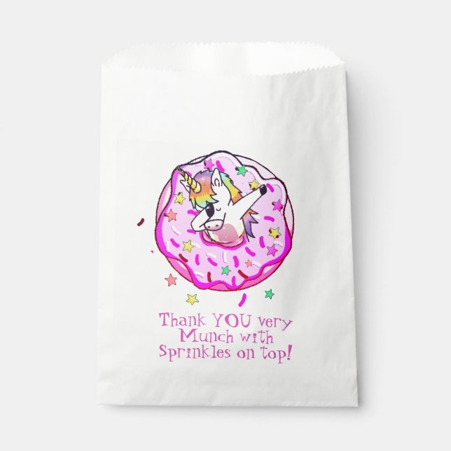 Bolsa De Papel Arcoíris Unicornio Dab Baila divertido Donut Helad (Anverso)