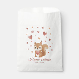 Bolsa De Papel Ardilla Adorable con Corazón Día de San Valentín