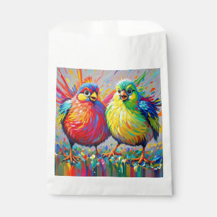 Bolsa De Papel Arte abstracto de pájaros colorido gordo gigante l