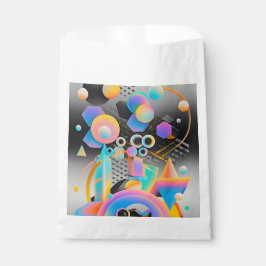 Bolsa De Papel Arte abstracto geométrico vibrante y caprichoso