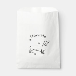 Bolsa De Papel Arte Dachshund minimalista - Tu texto, tu estilo
