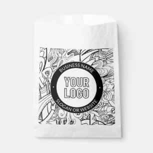 Bolsa De Papel Arte de línea moderna y su logotipo con texto edit