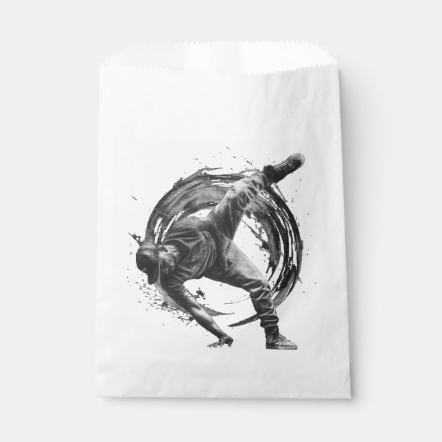 Bolsa De Papel Arte de movimiento monocromo de estilo urbano (Anverso)