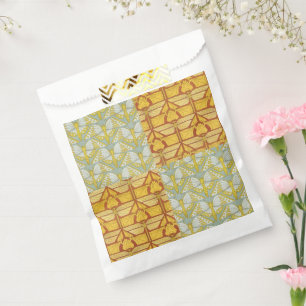 Bolsa De Papel Arte de patrón de rejilla de la naturaleza Art Nou