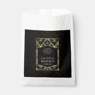 Bolsa De Papel Arte Deco Boda Gold Great Gatsby GRACIAS