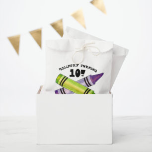 Bolsa De Papel Artista verde púrpura critica fiesta de cumpleaños