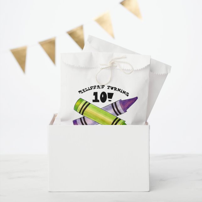 Bolsa De Papel Artista verde púrpura critica fiesta de cumpleaños (Fiesta)
