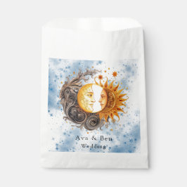 Bolsa De Papel Astronomía celeste Boda amarillo azul Sol azul