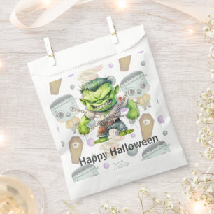 Bolsa De Papel Ataúd de Momia del Monstruo Verde Feliz Halloween