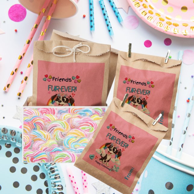 Bolsa De Papel Aula De Cachorro Cúpica Cúpula De Los Amigos (Cute puppy illustration to make any kid happy.)