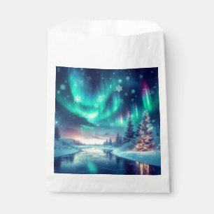 Bolsa De Papel aurora borealis/Navidades/invierno