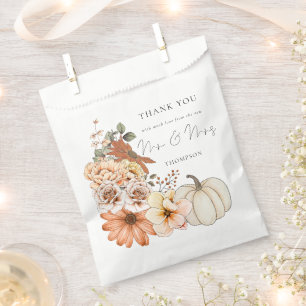 Bolsa De Papel Autumn Florals Pumpkin Nuevo Sr. Sra. Gracias