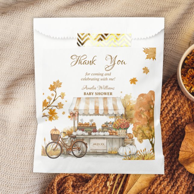 Bolsa De Papel Autumn Harvest Baby Shower Gracias (Subido por el creador)