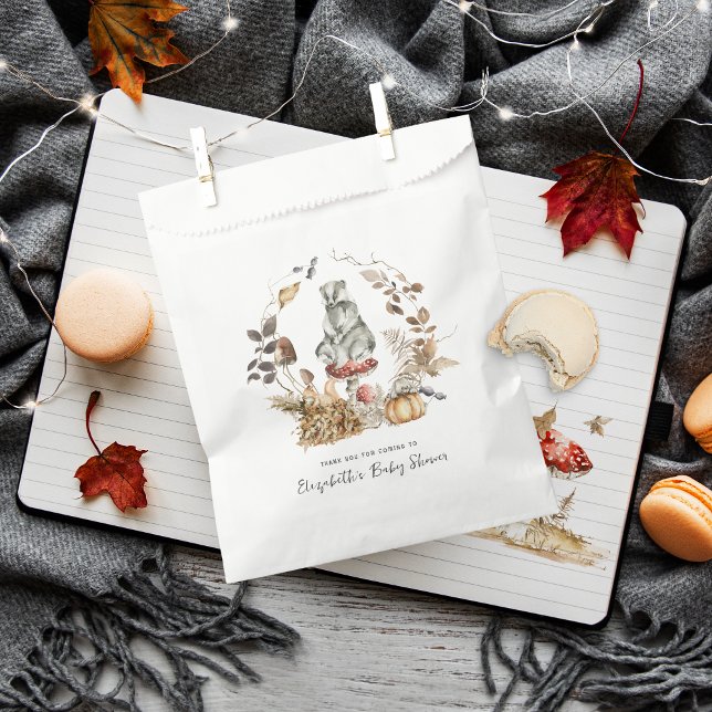 Bolsa De Papel Autumn Mushroom | Woodland Forest Baby Shower (Subido por el creador)