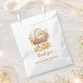 Bolsa De Papel Autumn Pumpkin Neutral Baby Shower Gracias