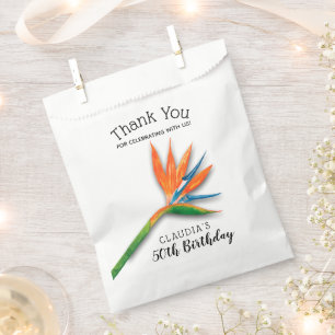 Bolsa De Papel Ave de Paraíso Acuarela Floral