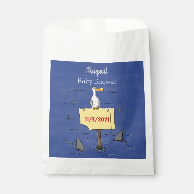 Bolsa De Papel Ave marina divertida rodeada por un personalizado  (Anverso)