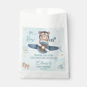 Bolsa De Papel Aventura Cute Oso Azul Plano Oh Boy Baby Shower