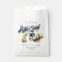 Bolsa De Papel Aventura temática de lobo espera la vajilla de la