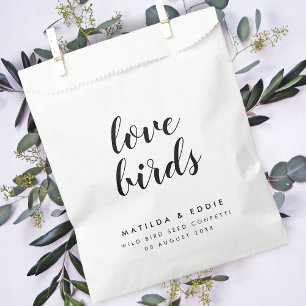 Bolsa De Papel Aves de amor   Boda Semilla de Ave Espolvorada de 