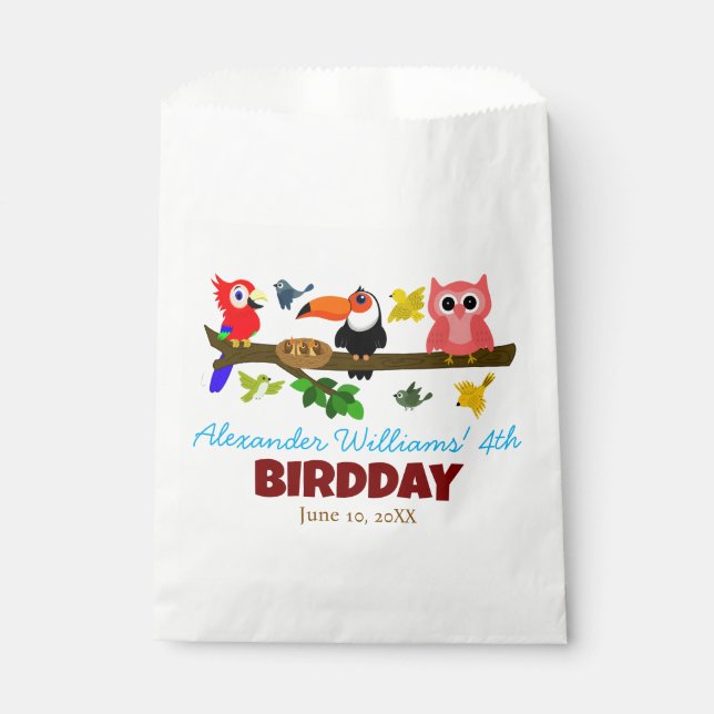 Bolsa De Papel Aves de la jungla en la rama del árbol (Anverso)