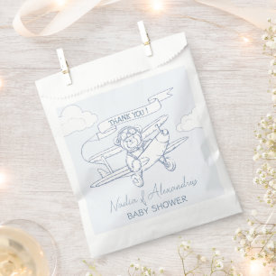 Bolsa De Papel Aviador Piloto Avión Baby Shower de carga preciada