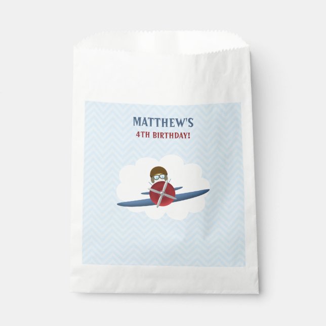Bolsa De Papel Aviador y su avión (Anverso)