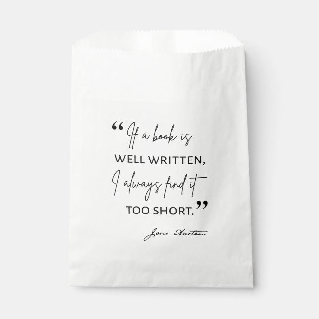 Bolsa De Papel Avid Reader II - Cita de Jane Austen (Anverso)